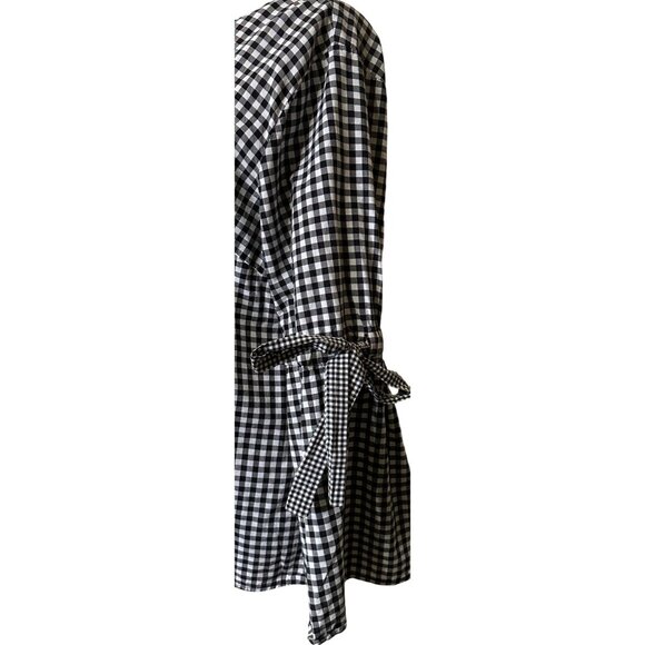 Ava & Viv Gingham V-neck Blouse w/Sleeve Ties Cotton Blend Women's Plus Size 1X - Picture 15 of 16